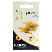Korbond Gilt Safety Pins 36pk