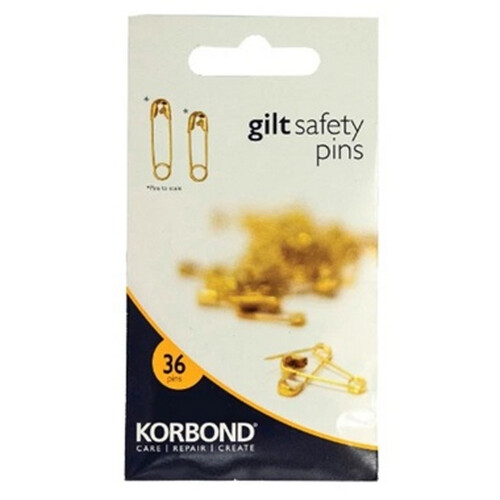 Korbond Gilt Safety Pins 36pk