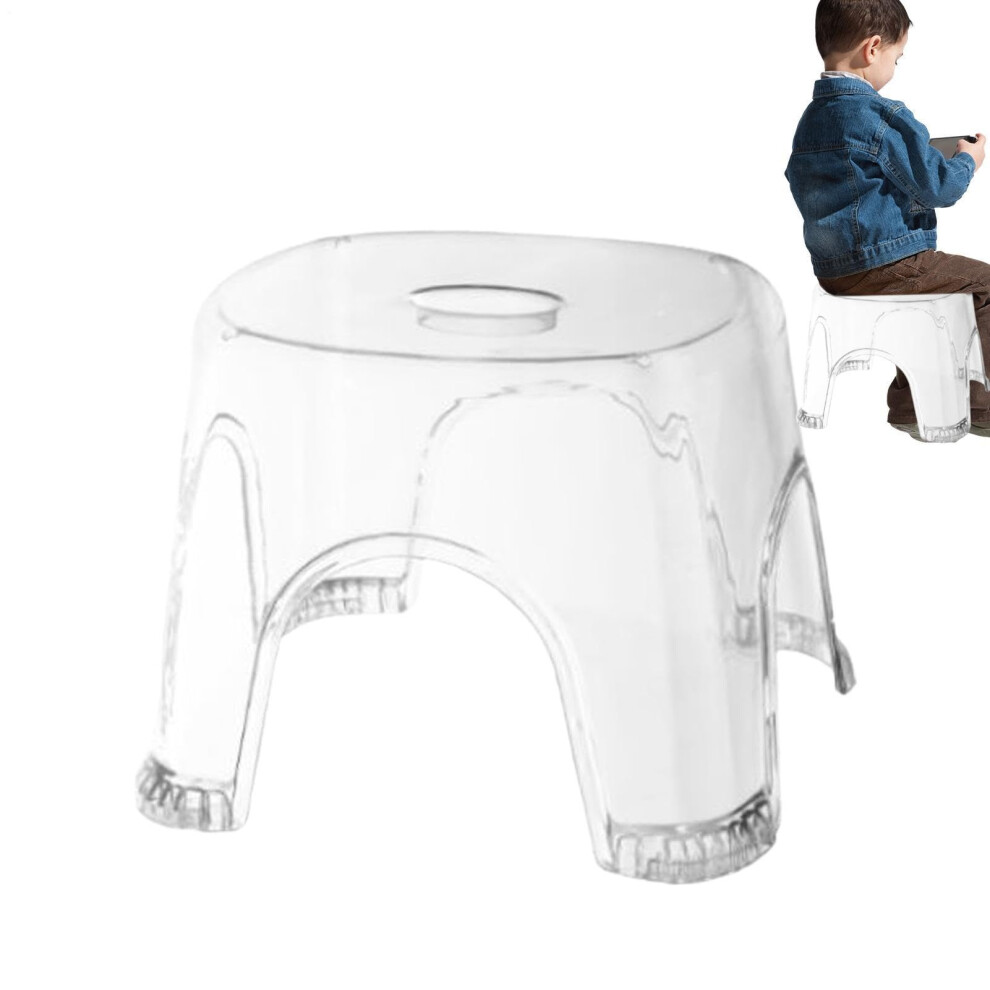Clear Bathroom Step Stool Waterproof NonSlip Transparent Stool For Bath And Shower 22 Cm Height Crystal White 1 Pack