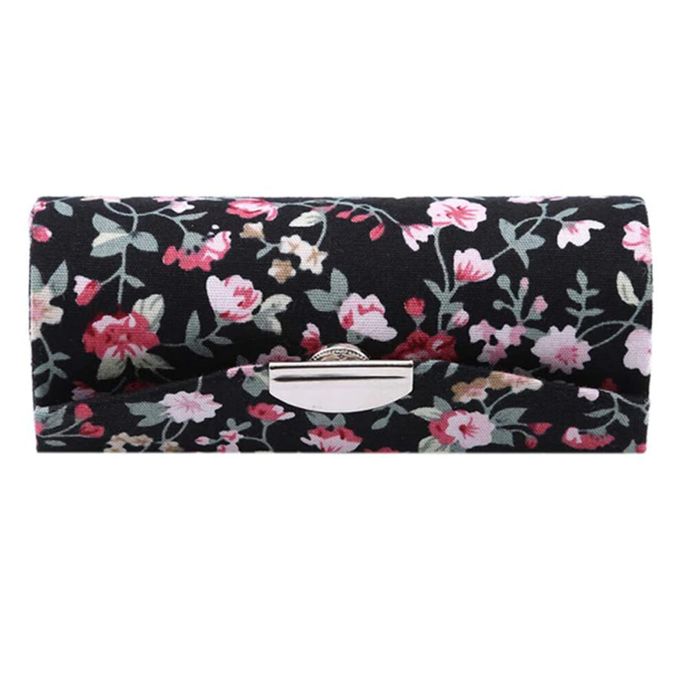 Snap Button Closure Lipstick Holder, Paisley Patterned With Mirror Inside For Precise Lipstick Application And Suitable For Standard Lipstick Tubes In