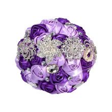 Crystal Bride Holding Bouquets for Romantic Ceremonies, Handmade Rhinestone Bridal Bouquets with Timeless Elegance
