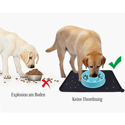 Hundefodermåtte til mellemstore og store hunde, vandtæt kattefodermåtte med nem oprullelig opbevaring 2