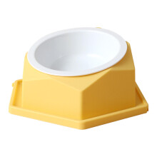 Comederos para gatos, cuencos ergonómicos inclinados con recipiente desmontable de acero inoxidable, diseño hexagonal para una estética moderna,