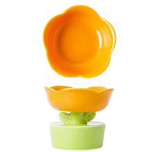 Comedero para mascotas antisalpicaduras con base antideslizante, diseño ergonómico elevado de material cerámico para gatos y perros, comederos
