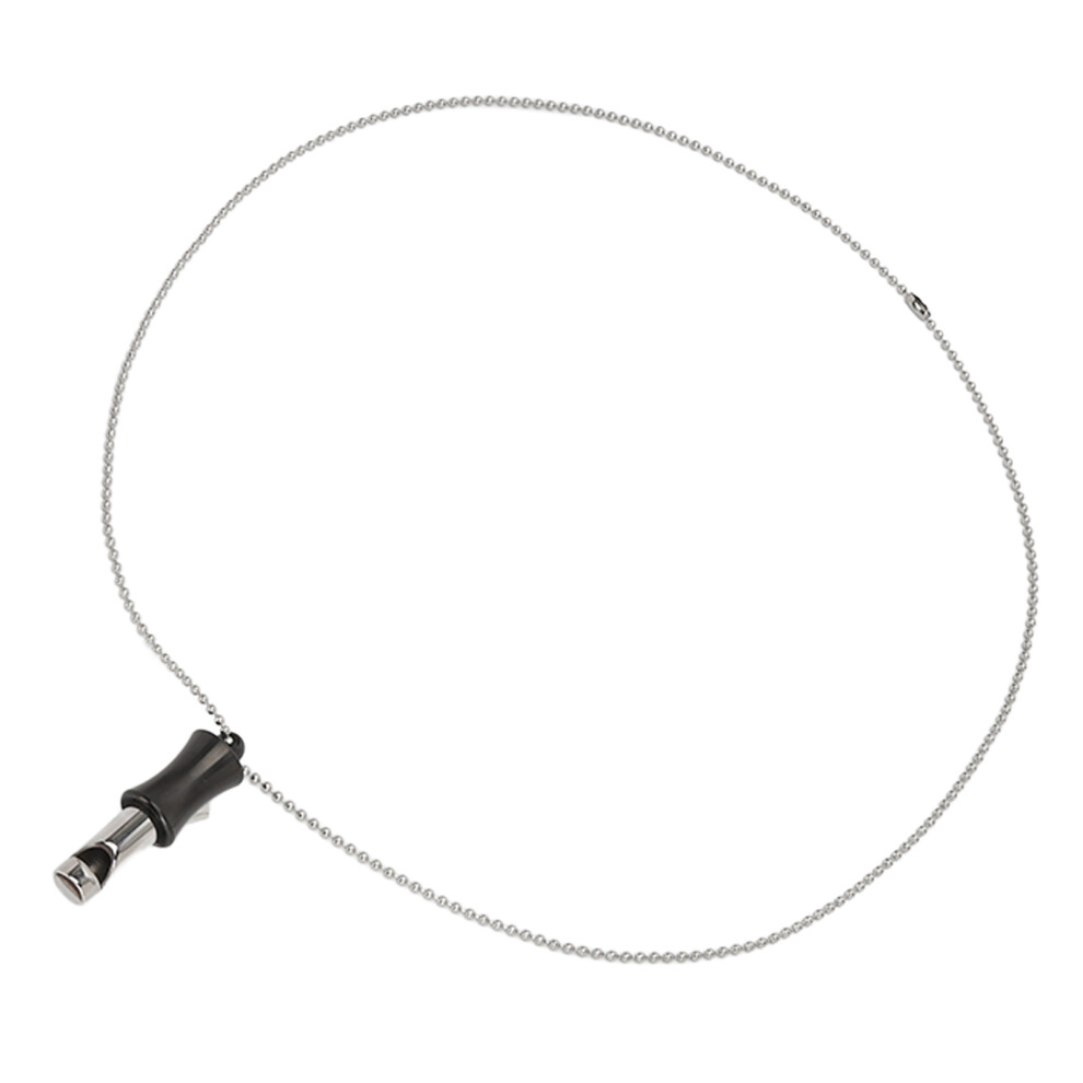 Black Breathing Anxiety Necklace Steel Calming Meditation Tool 60Cm Chain