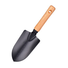 Comfort Grip Small Digging Spade, Accurate Measurement Planting Tool with Stainless Steel Blade, Ergonomic Wood Handle Shovel for Outdoor Gardening, I