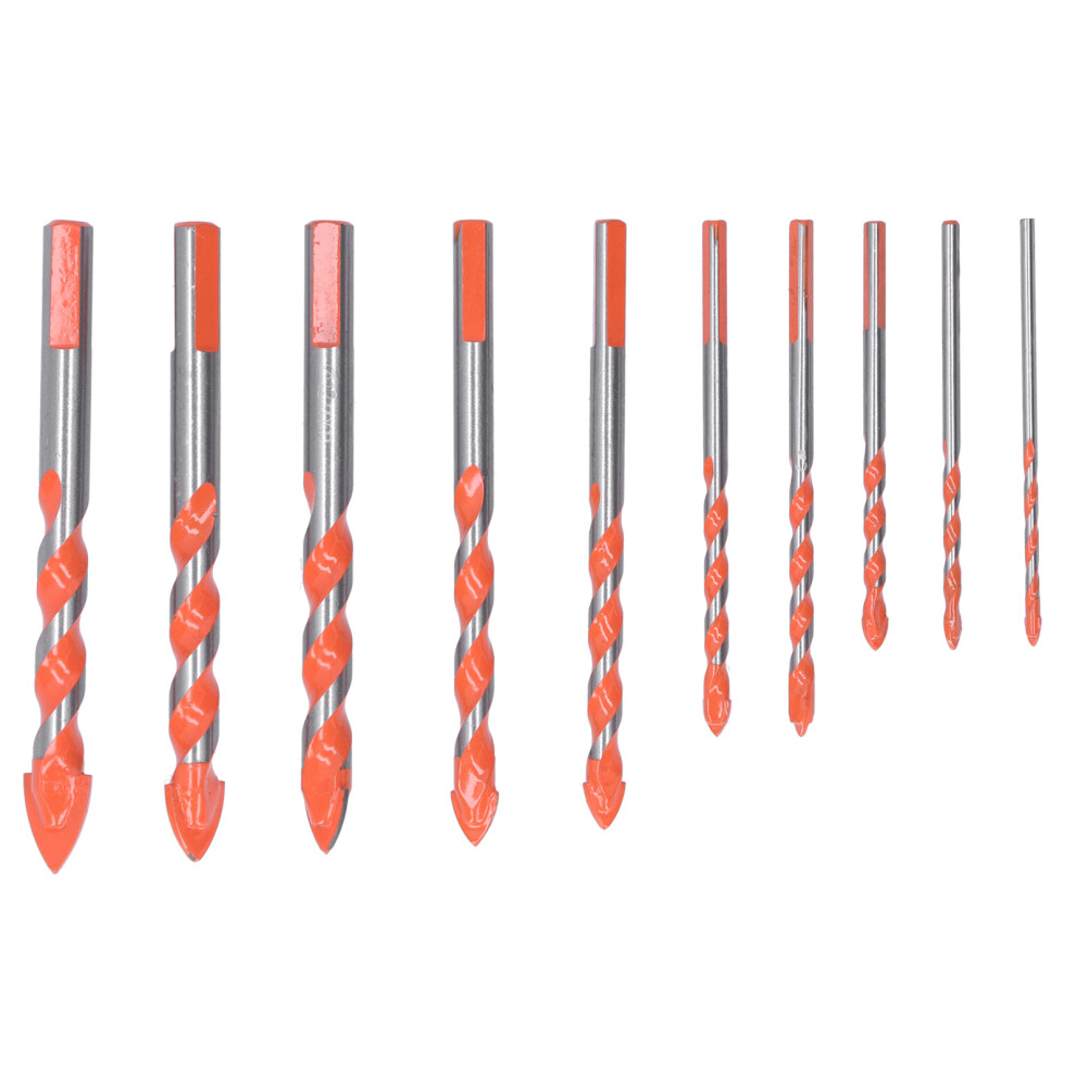 Multifunctional Drill Bits Set For Tile Brick Concrete, Carbide Tipped Masonry Drill Bit Kit With Reinforced Head, 10Pcs Durable Drill Bits For Glass 9441426022169