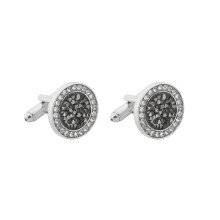 Men's Cufflinks 1 Pair Round Diamond Cufflinks for Men French Dress Shirt Cufflinks