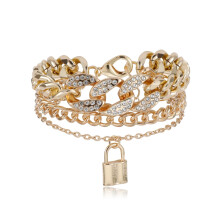 Men's and Women's Hip Hop Chunky Chain Set Bracelet Vintage Lock Gift