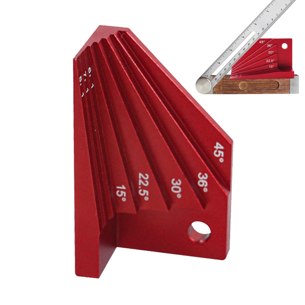 Taper Gauge Aluminium Alloy Angle Measuring Block Multiangle Measuring Ruler Woodpeckers Angle Tool For Woodworkers 9189345200441