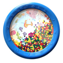8-Zoll-Blaues Fischmuster Kunststoff-Meer-Dose mit Wellenperlen für Kinder & Erwachsene