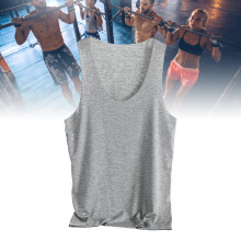 Men Sleeveless Tank Top XXL Gray Breathable Soft Seamless 3XL
