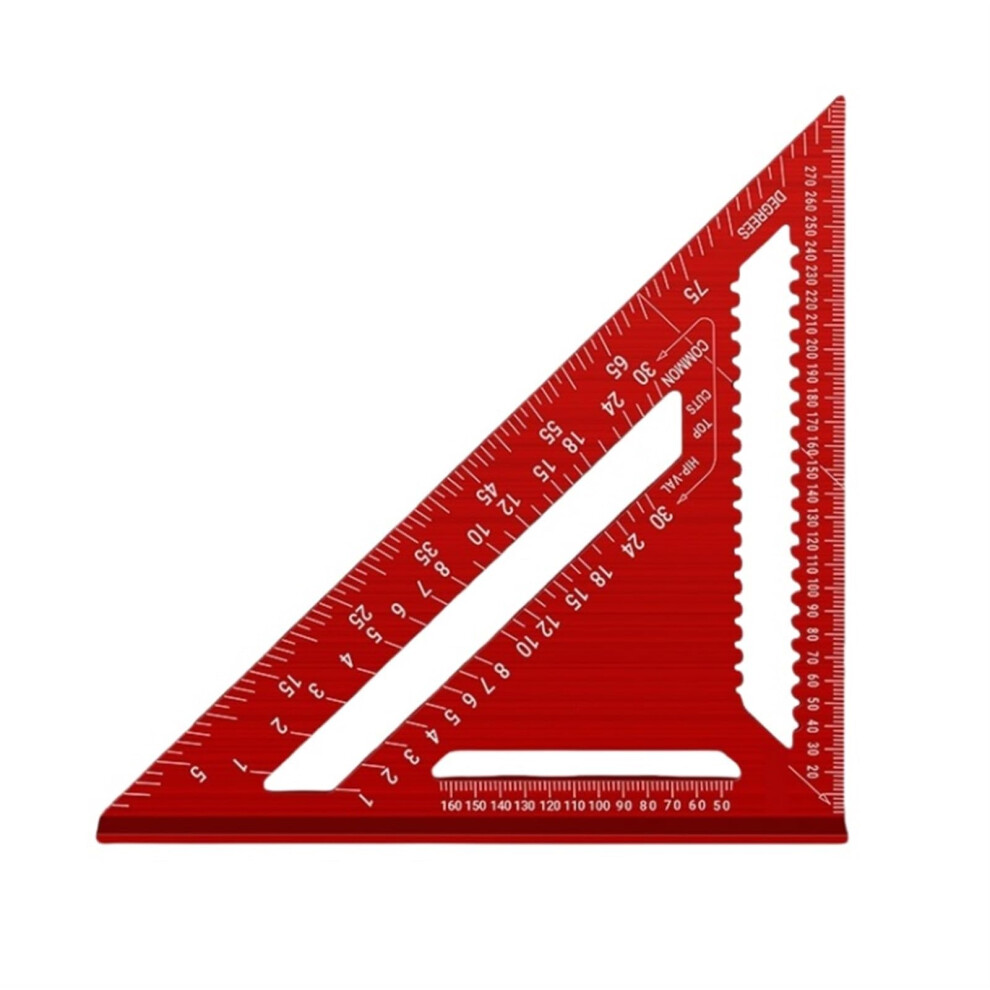 Woodworking Triangle Gauges Aluminum Alloy High Precision Measuring Tools Red 12 Metric Angle Ruler British System 9347817894752