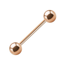 Piercing Bar Barbell 316L Surgical Steel Rose Gold 08. 1.6 x 12 mm (Balls: 5mm)