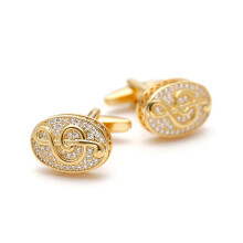 Men's cufflinks, cubic zirconia, goldtone, formal business shirt wedding cufflinks pin men's suit.