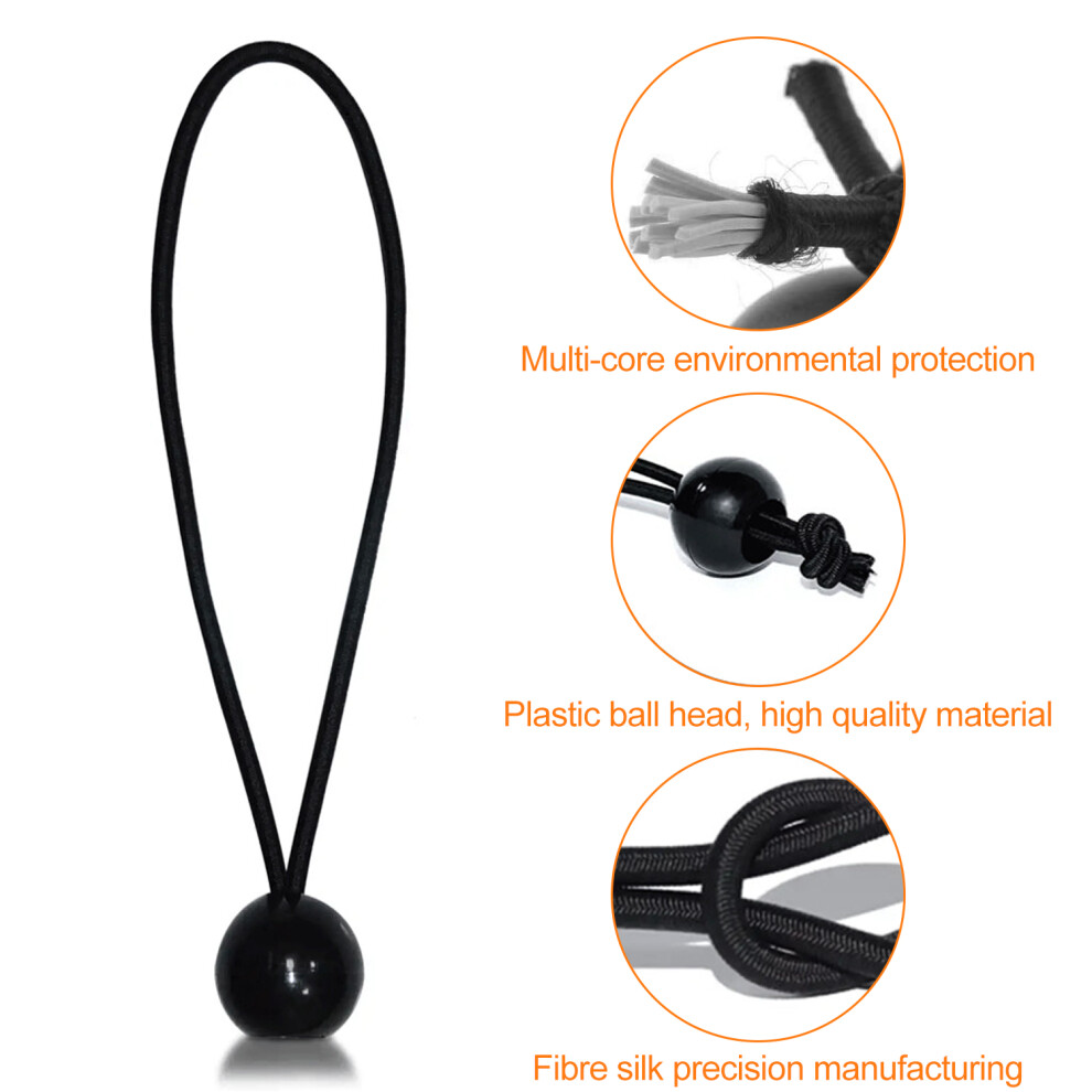 Weather Resistant Tarp Bungee Cords, Black Color Ensures Durability And Longevity In Outdoor Settings 9130438397760