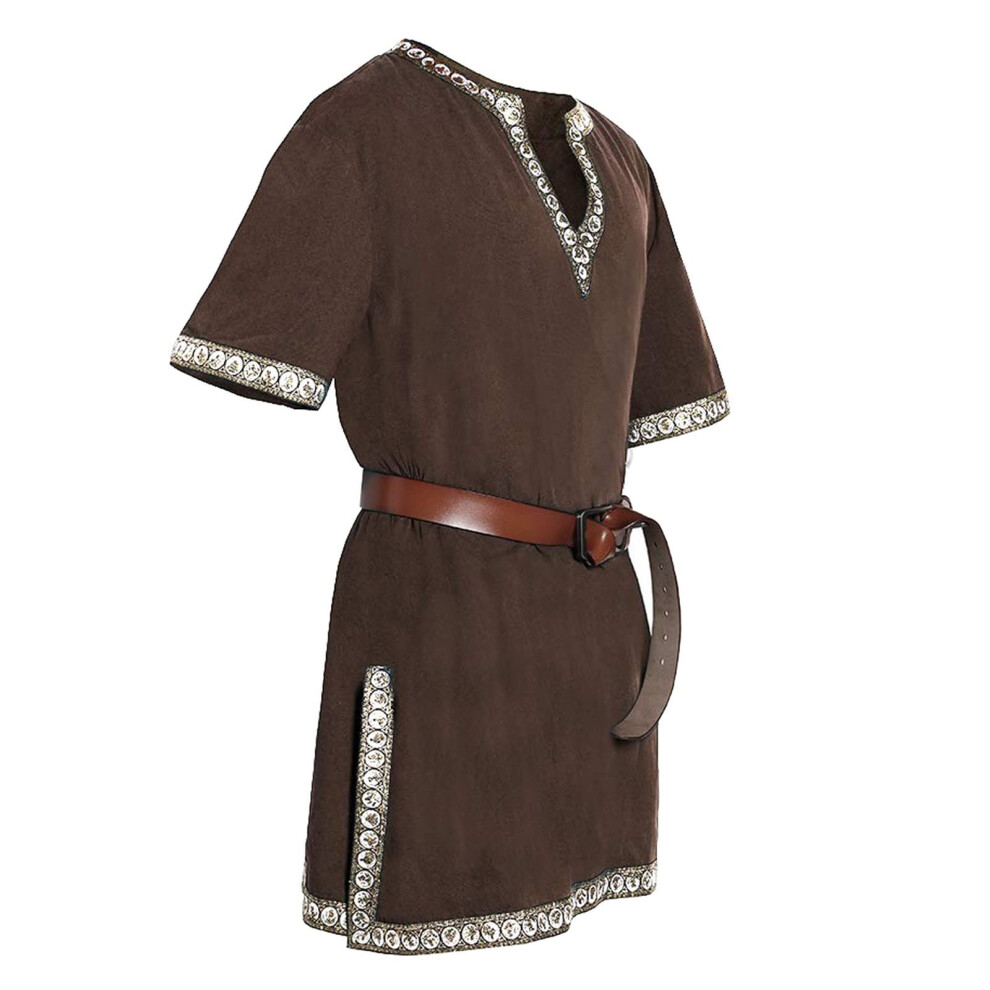 Light Men's Medieval Knight Tunic Vintage Warrior Renaissance Halloween Cosplay