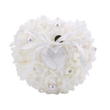 Wedding Ring Bearer Pillow Heart Shaped Ring Pillow Romantic Wedding Accessory Elegant Satin Ring Holder With Transparent Cover Reusable Engagement