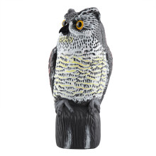 Realistic Owl Decoy with Rotating Head for Outdoor Protection, Decorative Fake Owl Ensures Pests Are Kept at Bay