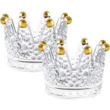Modern Crown Design Crystal Glassware, Tea Light Candle Holder for Home Décor, Wedding Gifts, Jewelry Organizer, Table Centerpieces