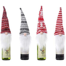 Decoratieve wijnflestrui, verzwaarde voet voor Scandinavische kerstversieringen (4 stuks)