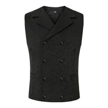 Men's Cotton Plain Suit Vest, Classic Business Vest, Formal Party Wedding Costume Vest, Casual Suit Vest, VNeck Formal Vest, Black