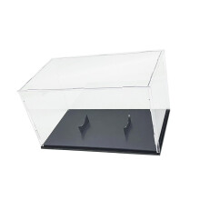Football Display Case Clear Acrylic Holder with Stand for Autographed Sports Balls Black Base