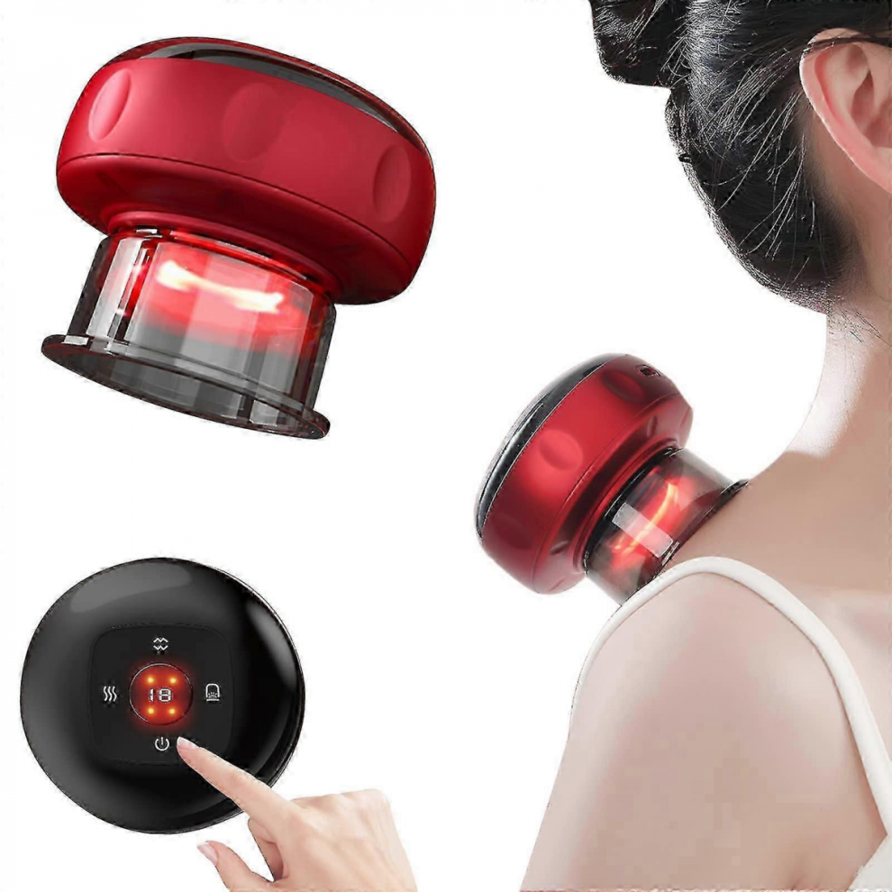 Red/Light Electric Cupping Therapy Set, Smart Dynamic Cupping Machine Cupping Device Cellulite Massager 3 In 1 Massage Vacuum Therapy Machine Scrappi