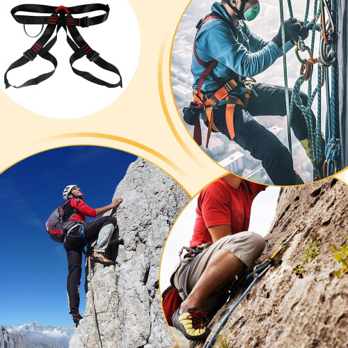 Climbing Harness, Half Body Harness, Thickened Polyester, Comfortable for Women, Black 2