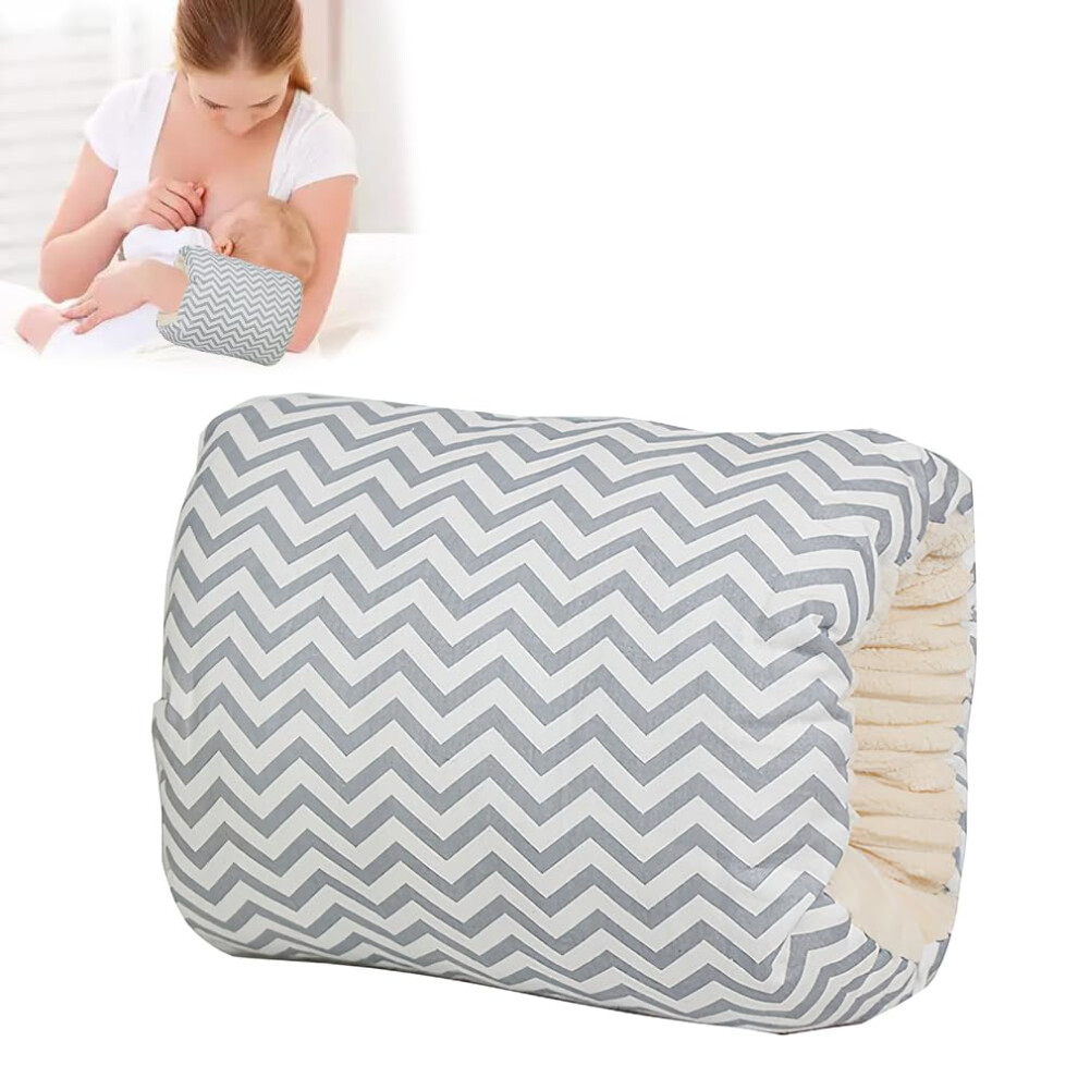 Cozy Cradle Arm Pillow For Breastfeeding, Stripes Nursing Support Pillow For Bottle Feeding And Head Support Gray