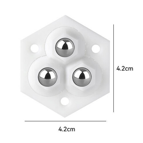 Set mit 4 selbstklebenden Mini-Rollen, ohne Bohren,-Schwarz 2