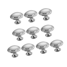 10Pcs Stainless Steel Cabinet Knob Drawer Pulls Round-Silver. S