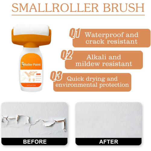Wall  Roller Brush  500g Wall  Paste Roller  Portable 2in1 Roller Wall Brush  EcoFriendly Wall  Tool Ref: 2272 2
