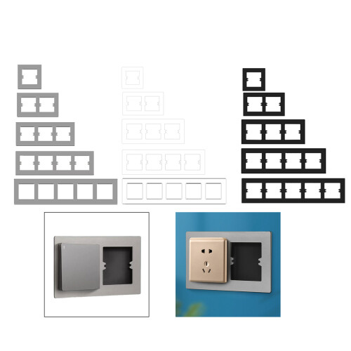 Couvercle décoratif de panneau mural-Quadruple noir Type 86 2