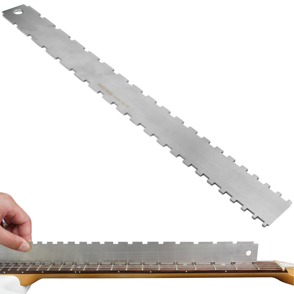 Guitar Neck Notched Straight Edge Stainless Steel Luthier Measuring Tool For Electric Guitar Frets 9382693600134