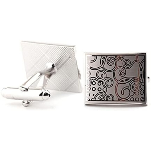 Men's Cufflinks 1 Pair Patterned Rectangular Cufflinks Cufflinks For Men Cufflinks 2