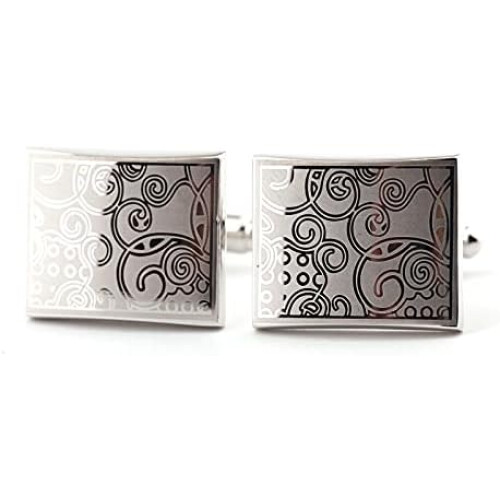 Men's Cufflinks 1 Pair Patterned Rectangular Cufflinks Cufflinks For Men Cufflinks 1