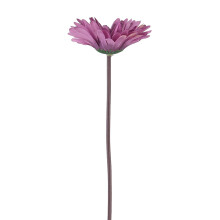 Kunstig silkegerbera, margueritblomst, hvid, realistisk blomsterstilk med plastikbase, ideel til kommerciel ornament, festbordsdekoration og