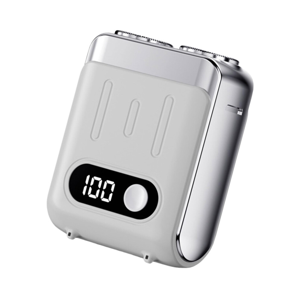 Electric Shaver with Digital Display USB Rechargeable Travel Friendly Low Noise for Men White