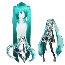 (M,Wig Only)Miku Cosplay Full Set Silver Leather Fabric Suit Miku Cosplay Headwear Costume Outfit JK Sailor Dress High School Uniform Hallowzz29
