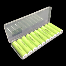 10 Slots Transparente Plastik-Batterieaufbewahrungsbox Hartbehälter Hülle für AAA/AA/18650 Batterie-Organizer-Zubehör 1PC