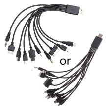 Universelles USB-zu-Multi-Stecker Handyladekabel 10-in-1 USB-Kabel für Smartphone-Ladekabel 20 CM/7,87 Zoll