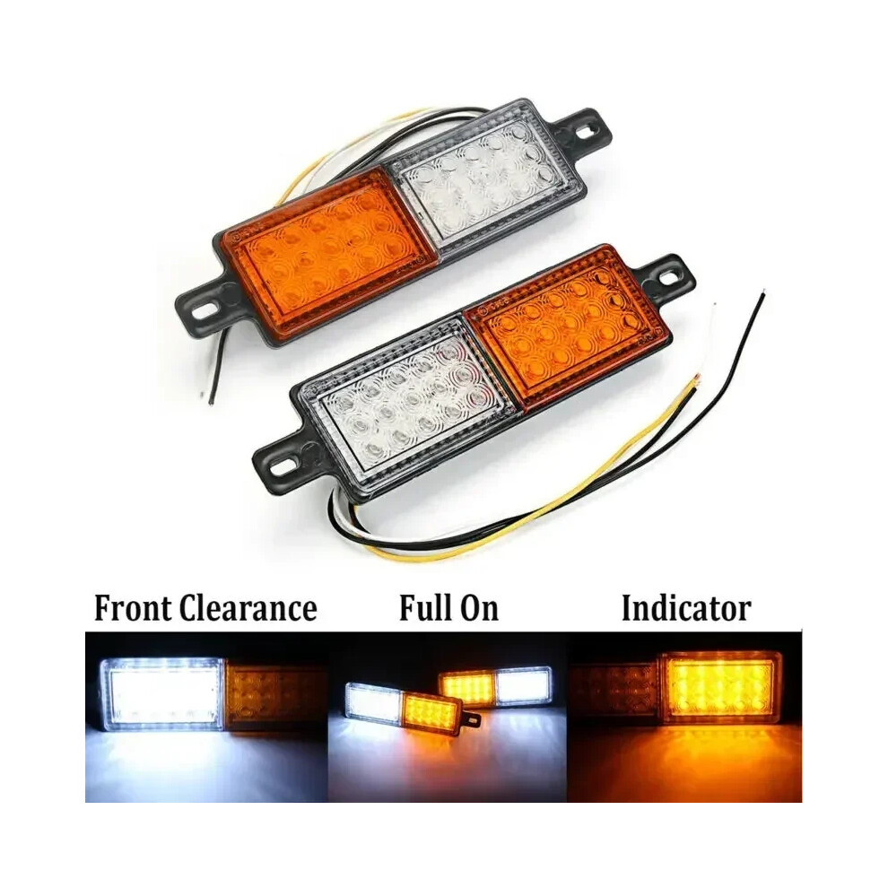 2Pcs Led Indicator Park Universal 30 Led Bullbar Front Indicator Side Marker Lamp Front Bumper Parking Light 6935161443196
