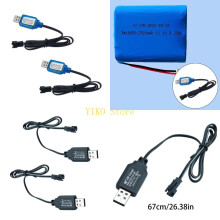 K32C USB-Ladekabel SM2.0 2P Schnittstellen 7,2V 250mA Kabel für NiCd/NiMH-Akkus mit Kurzschlussschutz