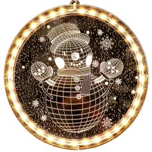 3D Christmas Window Lights, Unique Paste Suction Cup For Indoor Outdoor Decorations, Battery Operated String Light With Transparent High Quality
