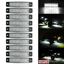 10Pcs White Marine Boats LED-Licht Kabine Courtesy Lights Deck Treppe Heck Heck ABS Plastikgehäuse 6 LED Felsenlampe