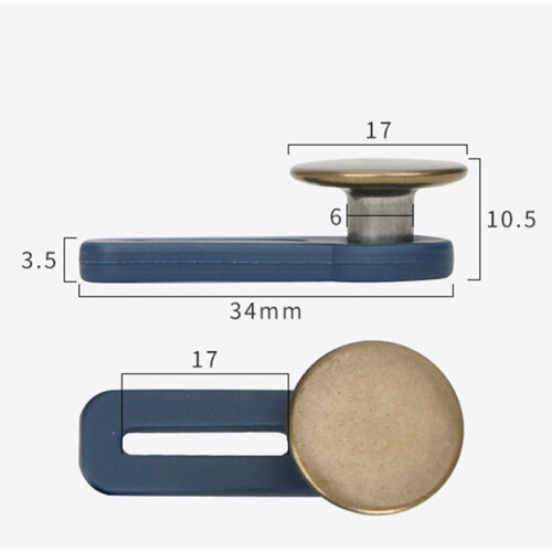 Extensor de cintura para jeans, saias e calças, pacote com 5 Blue 2