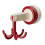 (White Red)360 Degrees Rotating Folding Hook Non-drilling Multifunctional Utensil Shelf with 6 Claws for Kitchen 1