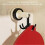 (White Red)360 Degrees Rotating Folding Hook Non-drilling Multifunctional Utensil Shelf with 6 Claws for Kitchen 5