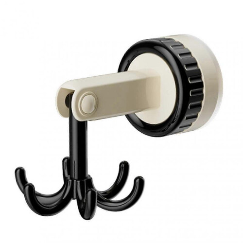 (White Black)360 Degrees Rotating Folding Hook Non-drilling Multifunctional Utensil Shelf with 6 Claws for Kitchen